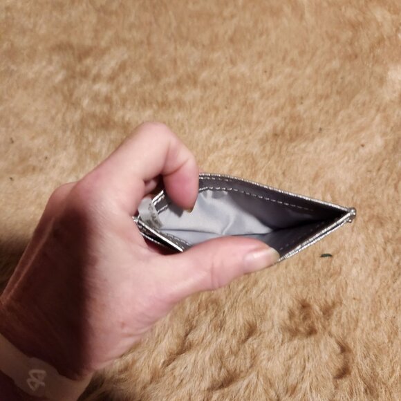 Metallic Coach Monogram Embossed Leather Cardholder Wallet - Picture 3 of 3